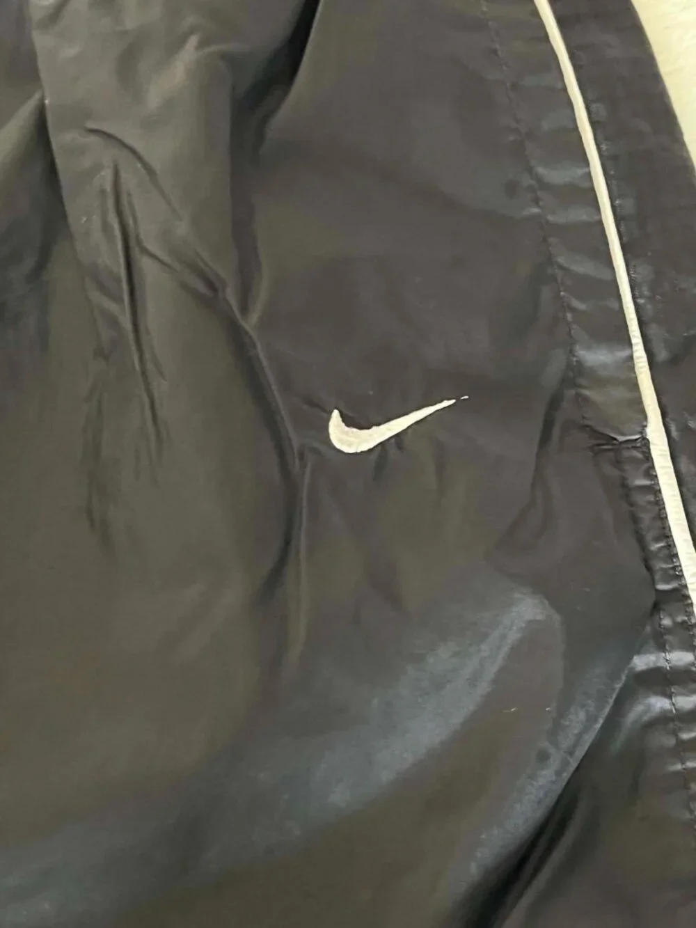 Vintage Nike Men's Large Black Windbreaker Track Pants ankle side zip